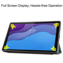 For Lenovo Tab M10 HD 2nd Gen TB-X306 Caster Pattern Horizontal Flip Tablet PC Protective Leather Case with Tri-fold Bracket & Sleep Function(Dark Green)