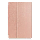For Lenovo Tab M10 HD 2nd Gen TB-X306 Caster Pattern Horizontal Flip Tablet PC Protective Leather Case with Tri-fold Bracket & Sleep Function(Rose Gold)