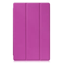 For Lenovo Tab M10 HD 2nd Gen TB-X306 Caster Pattern Horizontal Flip Tablet PC Protective Leather Case with Tri-fold Bracket & Sleep Function(Purple)