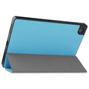 For Lenovo Tab M10 HD 2nd Gen TB-X306 Caster Pattern Horizontal Flip Tablet PC Protective Leather Case with Tri-fold Bracket & Sleep Function(Sky Blue)