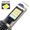 9005 2 PCS DC12-24V / 8.6W Car Double Colors Fog Lights with 24LEDs SMD-3030 & Constant Current, Bag Packaging(White Light + Ice Blue Light)
