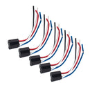 5 Pairs 12V Car Relay with Plum-shaped Waterproof Flame-retardant Socket