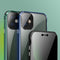 Four-corner Shockproof Anti-peeping Magnetic Metal Frame Double-sided Tempered Glass Case For iPhone 12 Pro Max(Blue)