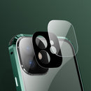 Four-corner Shockproof Anti-peeping Magnetic Metal Frame Double-sided Tempered Glass Case For iPhone 12 Pro Max(Blue)
