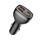 ROCK C301 60W Smart Digital Display Three Ports Car Charger(Black)