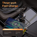 ROCK C301 60W Smart Digital Display Three Ports Car Charger(Black)