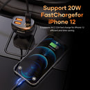 ROCK C301 60W Smart Digital Display Three Ports Car Charger(Black)