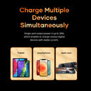 ROCK C301 60W Smart Digital Display Three Ports Car Charger(Black)