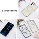 For iPhone 12 mini Straight Side Laser Plating Full Coverage Clear TPU Shockproof Magsafe Case (Graphite Black)