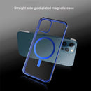 For iPhone 12 mini Straight Side Laser Plating Full Coverage Clear TPU Shockproof Magsafe Case (Graphite Black)
