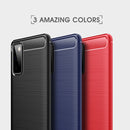 For Samsung Galaxy S20 FE Brushed Texture Carbon Fiber TPU Case(Black)