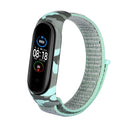 For Xiaomi Mi Band 6 / 5 / 4 / 3 Nylon Loop Camouflage Integrated Watch Band(Blue Sea)