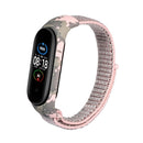 For Xiaomi Mi Band 6 / 5 / 4 / 3 Nylon Loop Camouflage Integrated Watch Band(Pink)