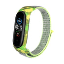 For Xiaomi Mi Band 6 / 5 / 4 / 3 Nylon Loop Camouflage Integrated Watch Band(Bright Yellow)