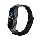 For Xiaomi Mi Band 6 / 5 / 4 / 3 Nylon Loop Camouflage Integrated Watch Band(Dark Black)