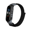 For Xiaomi Mi Band 6 / 5 / 4 / 3 Nylon Loop Camouflage Integrated Watch Band(Dark Black)