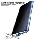 For Samsung Galaxy S20 Ultra Four-corner Shockproof Anti-peeping Magnetic Metal Frame Double-sided Tempered Glass Case(Blue)