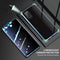 For Samsung Galaxy S20 Ultra Four-corner Shockproof Anti-peeping Magnetic Metal Frame Double-sided Tempered Glass Case(Blue)