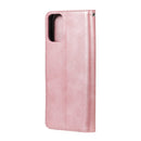 For Motorola Moto G9 Plus Fashion Calf Texture Zipper Horizontal Flip Leather Case with Holder & Card Slots & Wallet(Rose Gold)