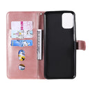 For Motorola Moto G9 Plus Fashion Calf Texture Zipper Horizontal Flip Leather Case with Holder & Card Slots & Wallet(Rose Gold)