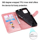 For Motorola Moto G9 Plus Fashion Calf Texture Zipper Horizontal Flip Leather Case with Holder & Card Slots & Wallet(Rose Gold)