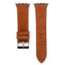 Frosted Genuine Leather Watch Band For Apple Watch Series 7 45mm / 6 & SE & 5 & 4 44mm / 3 & 2 & 1 42mm(Brown)