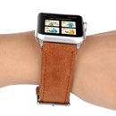 Frosted Genuine Leather Watch Band For Apple Watch Series 7 45mm / 6 & SE & 5 & 4 44mm / 3 & 2 & 1 42mm(Brown)