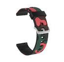 20mm For Amazfit Pop Camouflage Silicone Watch Band with Silver Buckle(1)
