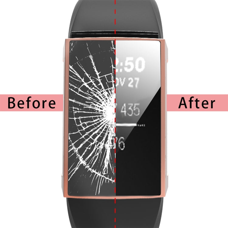 For Fitbit Charge 3 / 4 Full Coverage Plating TPU Watch Case(Rose Gold)
