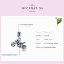 S925 Sterling Silver Motorcycle Pendant DIY Bracelet Necklace Accessories