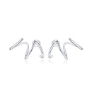 S925 Sterling Silver Simple Style Lines Women Earrings