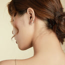 S925 Sterling Silver Simple Style Lines Women Earrings
