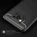 For Xiaomi Poco X3 NFC Brushed Texture Carbon Fiber TPU Case(Black)