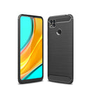 For Xiaomi Redmi 9C Brushed Texture Carbon Fiber TPU Case(Black)
