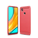 For Xiaomi Redmi 9C Brushed Texture Carbon Fiber TPU Case(Red)
