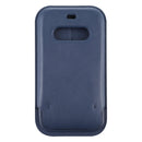 Magsafe Case Leather Sleeve Case with Lanyard & Card Slot & Time View Window For iPhone 12 Pro Max(Navy Blue)