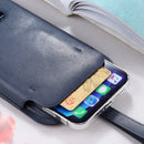 Magsafe Case Leather Sleeve Case with Lanyard & Card Slot & Time View Window For iPhone 12 Pro Max(Navy Blue)