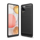 For Samsung Galaxy A12 Brushed Texture Carbon Fiber TPU Case(Black)
