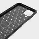 For Samsung Galaxy A12 Brushed Texture Carbon Fiber TPU Case(Black)