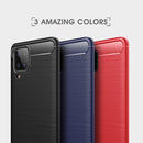 For Samsung Galaxy A12 Brushed Texture Carbon Fiber TPU Case(Black)