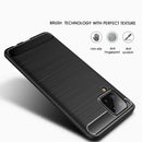 For Samsung Galaxy A12 Brushed Texture Carbon Fiber TPU Case(Navy Blue)