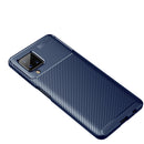 For Samsung Galaxy A12 Carbon Fiber Texture Shockproof TPU Case(Blue)