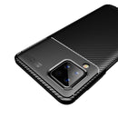 For Samsung Galaxy A12 Carbon Fiber Texture Shockproof TPU Case(Blue)