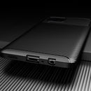 For Samsung Galaxy A12 Carbon Fiber Texture Shockproof TPU Case(Blue)