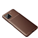 For Samsung Galaxy A12 Carbon Fiber Texture Shockproof TPU Case(Brown)