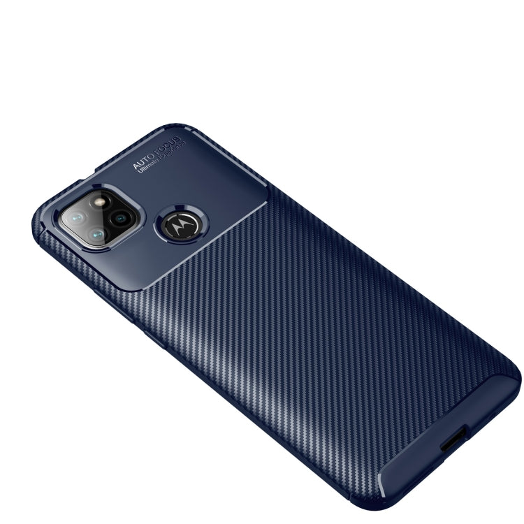 For Motorola Moto G9 Power Carbon Fiber Texture Shockproof TPU Case(Blue)