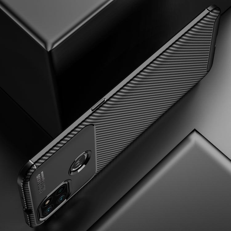 For Motorola Moto G9 Power Carbon Fiber Texture Shockproof TPU Case(Blue)