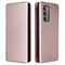 For LG Wing 5G Carbon Fiber Texture Magnetic Horizontal Flip TPU + PC + PU Leather Case with Card Slot(Pink)