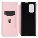 For LG Wing 5G Carbon Fiber Texture Magnetic Horizontal Flip TPU + PC + PU Leather Case with Card Slot(Pink)