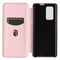 For LG Wing 5G Carbon Fiber Texture Magnetic Horizontal Flip TPU + PC + PU Leather Case with Card Slot(Pink)